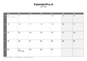 kalender-nederland-april-2032