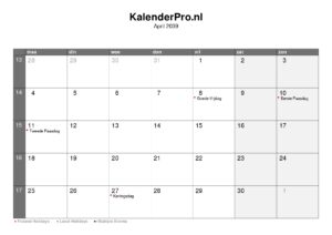 kalender-nederland-april-2039