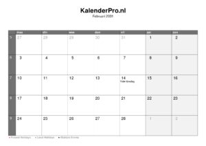 kalender-nederland-februari-2031