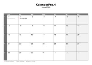 kalender-nederland-januari-2030
