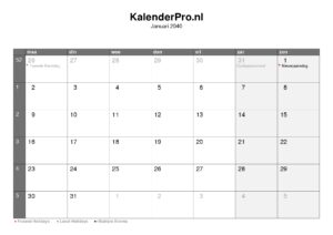 kalender-nederland-januari-2040