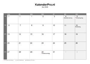 kalender-nederland-mei-2030