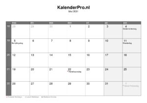 kalender-nederland-mei-2031